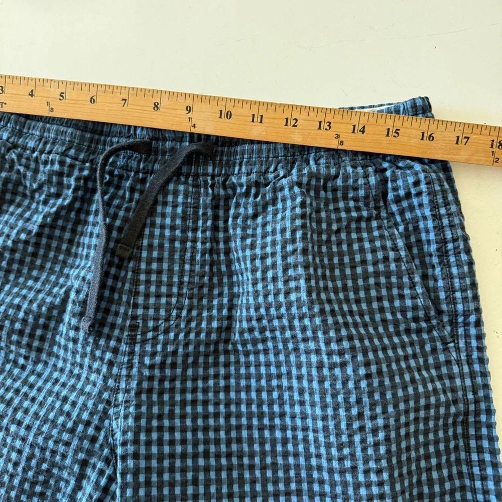 Todd Snyder Mens Blue Black Gingham Seersucker Drawstring Shorts PA589982-BL01 L